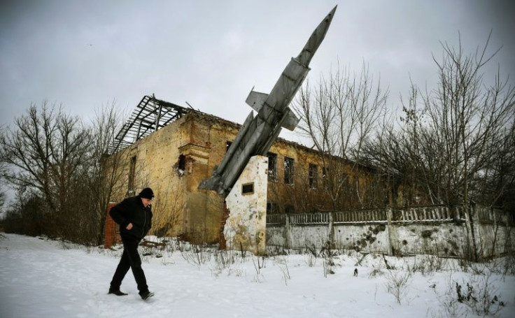 On the outskirts of Donetsk, many houses have been turned into ruins, gutted by gunfire and riddled with shrapnel