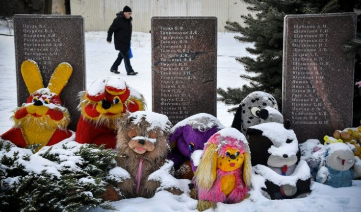 Memorials in Donetsk remember those killed, including many children, during the worst of the fighting in the separatist region
