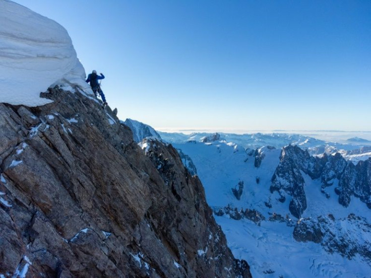 French climber Charles Dubouloz was 'glued to the ice' when he bivouaced on his way up the north face of the Grandes Jorasses