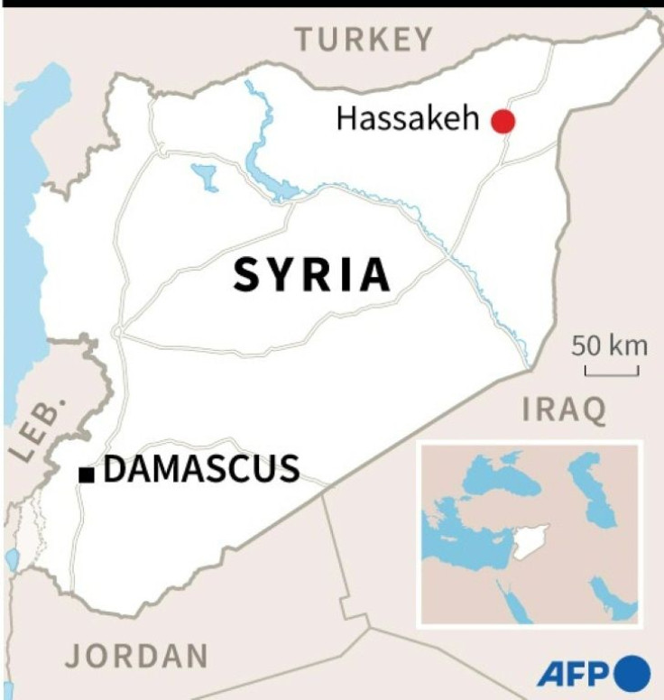 Map locating Hassakeh in Syria