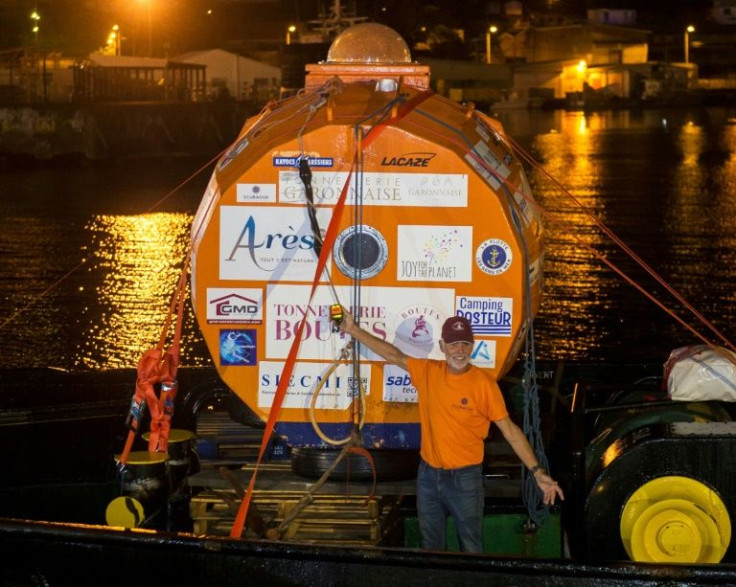 The Frenchman crossed the Atlantic in a custom-made barrel aged 72, arriving on the Caribbean island of Martinique in May 2019 after around four months adrift at sea