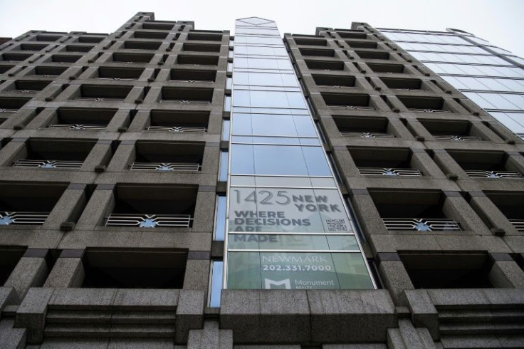 View of the 1425 New York Avenue NW building in Washington, DC, on January 20, 2022. This office building will be converted into homes