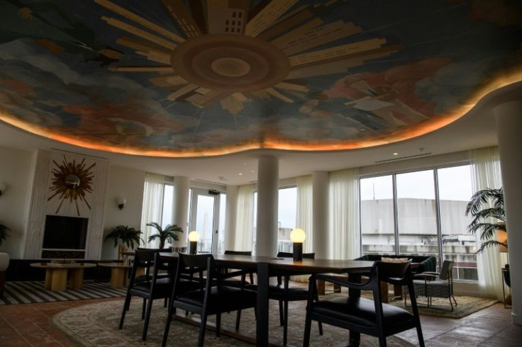 View of the lounge area at the Wray building in Washington, DC, on January 20, 2022. The building onces used by the State Department for office has been totally renovated to house apartments