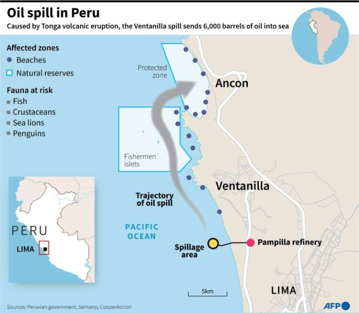 Map with details and showing impacted zones