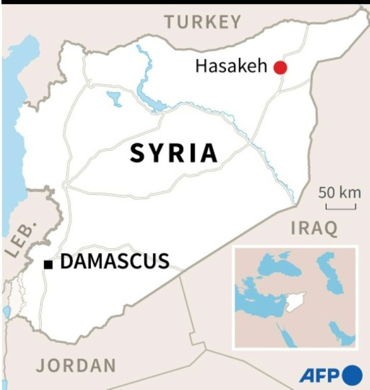 Map locating Hasakeh in Syria.