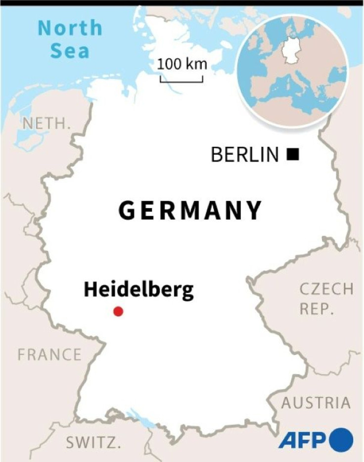 A map of Germany locating Heidelberg
