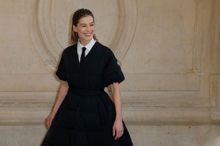 British actress Rosamund Pike attended the Dior show on the opening day of couture week
