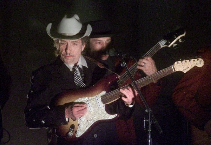 Bob Dylan performs at the 44th Annual Grammy Awards in Los Angeles in February 2002