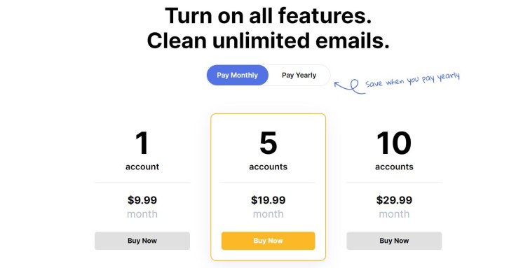 Clean Email plans