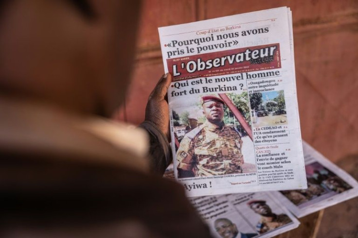 Coup leader Paul-Henri Sandaogo Damiba was on the cover of Tuesday's newspapers