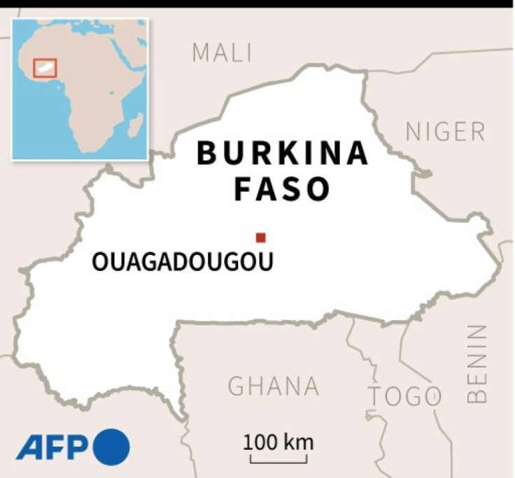 Map of Burkina Faso locating the capital Ouagadougou