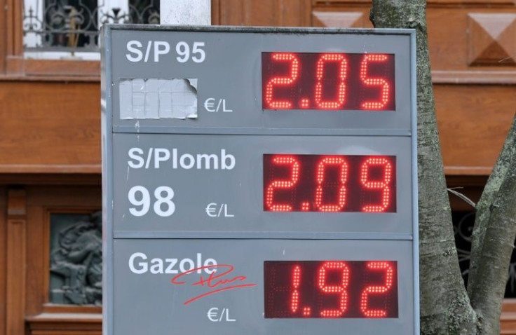 Prices for fuel are rising across Europe, including at this Paris filling station