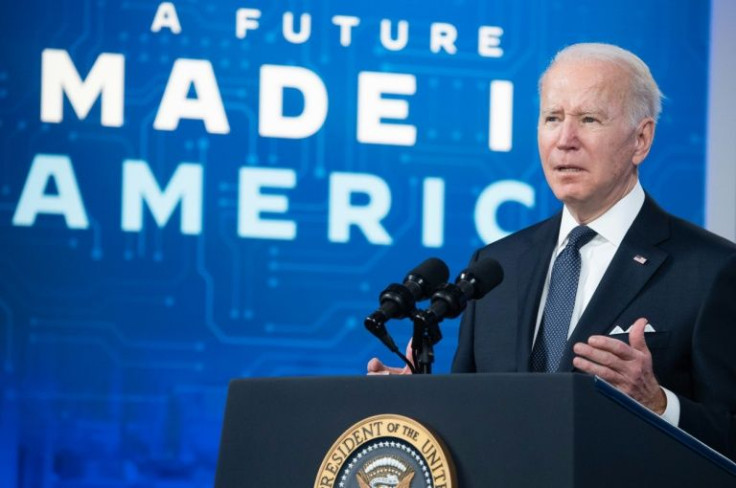 US President Joe Biden has encouraged US firms to expand semiconductor production amid a shortage that has played a role in driving inflation higher