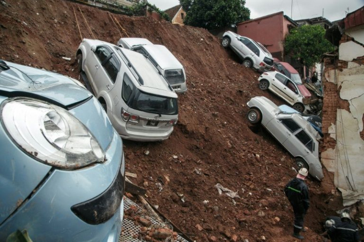 A car park in the Ankadifotsy neighbourhood of Madagascar's capital Antananarivo collapsed onto homes