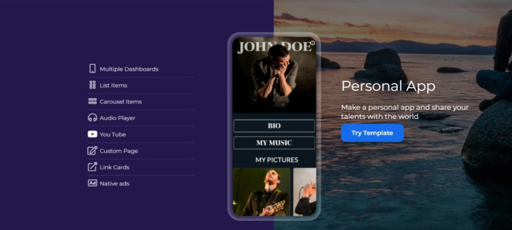 Andromo lets you create a personal app as your portfolio