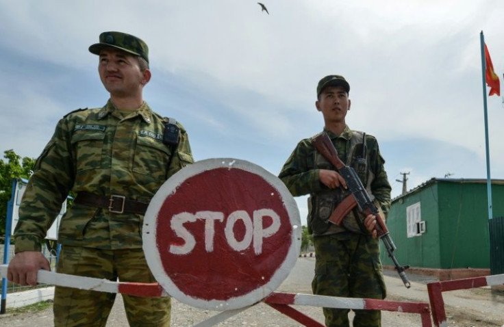 Kyrgyz border guards patrol the contested frontier with Tajikistan