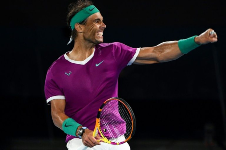 Spain's Rafael Nadal celebrates after victory against Italy's Matteo Berrettini