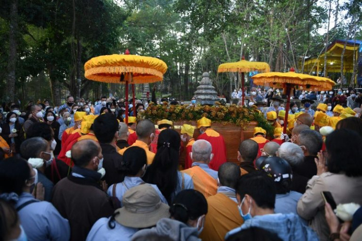 Thousands of mourners turned out to pay their last respects to peace activist Thich Nhat Hanh