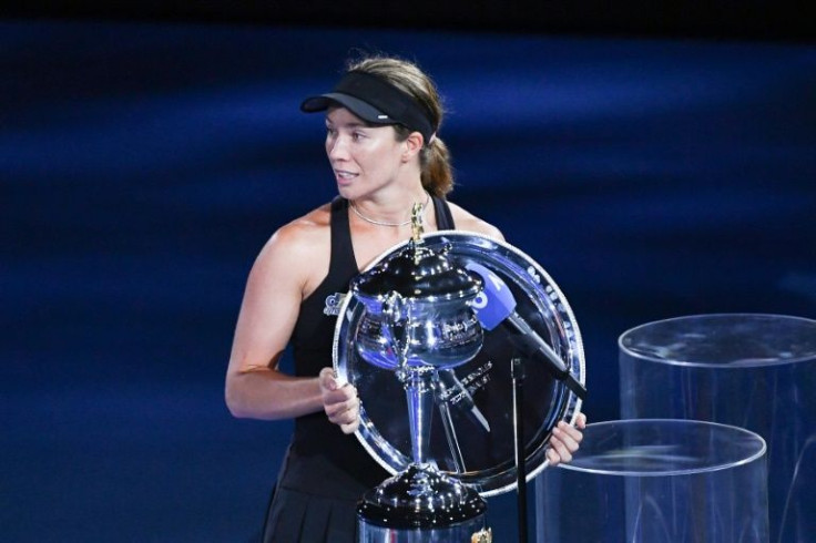 Danielle Collins holds the runner's up salver