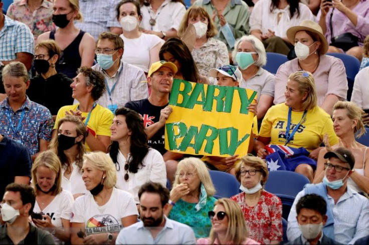 Ashleigh Barty fans were ready to party inside Rod Laver Arena