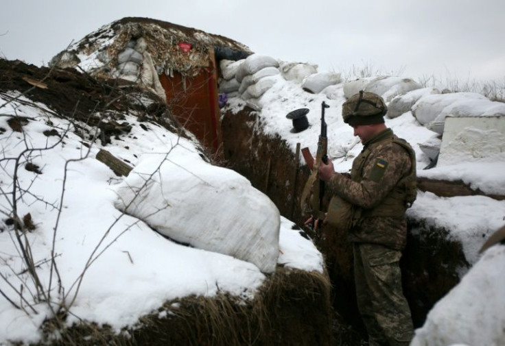 A Ukrainian solider on the frontline in eastern Ukraine, which has turned to the West since Moscow seized the Crimea peninsula in 2014