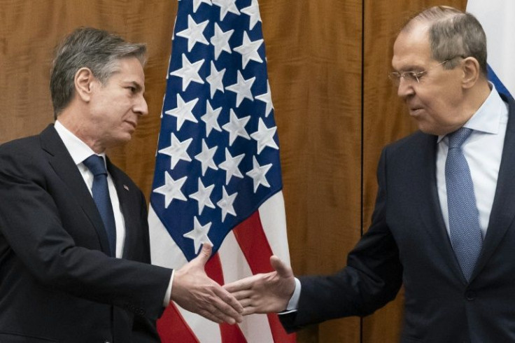 Antony Blinken (L) is to speak by phone with his Russian counterpart Sergei Lavrov, a day after the two sides lashed out at each other in a heated discussion on Ukraine