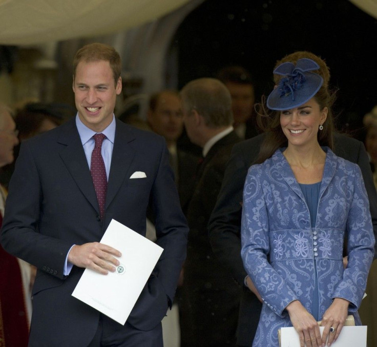 Britain&#039;s Prince William and Catherine, Duchess of Cambridge leave St. George?s Chapel, with other members of the royal family, after a service to mark Prince Philip&#039;s 90th birthday, in Windsor, west of London June 12, 2011.