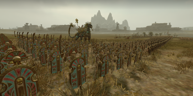 The bulk of a Tomb King army is comprised of armed skeleton soldiers