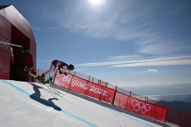 Austria's Raphael Haaser takes part in menâs downhill training