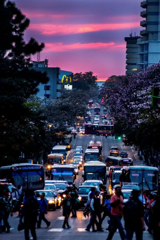 A view of a crowded street during sunset in San Jose in 2019