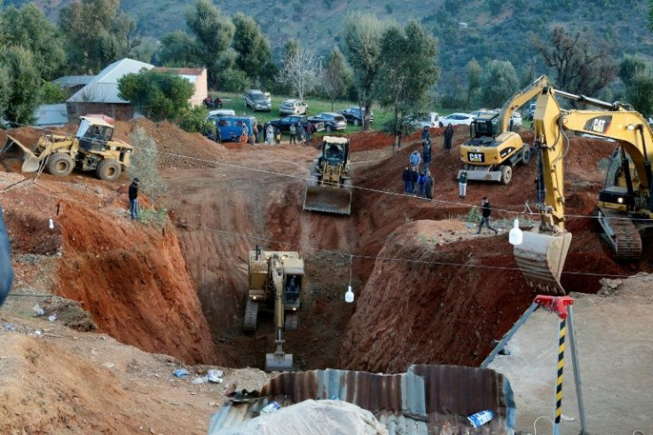 Moroccan authorities and firefighters race to reach a five-year-old child who fell into a well