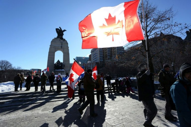 Truckers and supporters opposing Covid-19 vaccine mandates again poured into Ottawa, Canada on February 5, 2022, as the protest entered a second week and spread to other cities