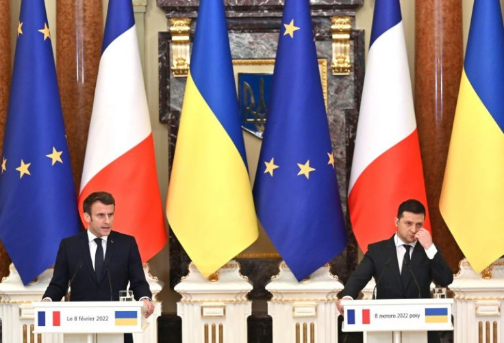 French President Emmanuel Macron met his Ukrainian counterpart as part of two days of shuttle diplomacy between Moscow and Kyiv