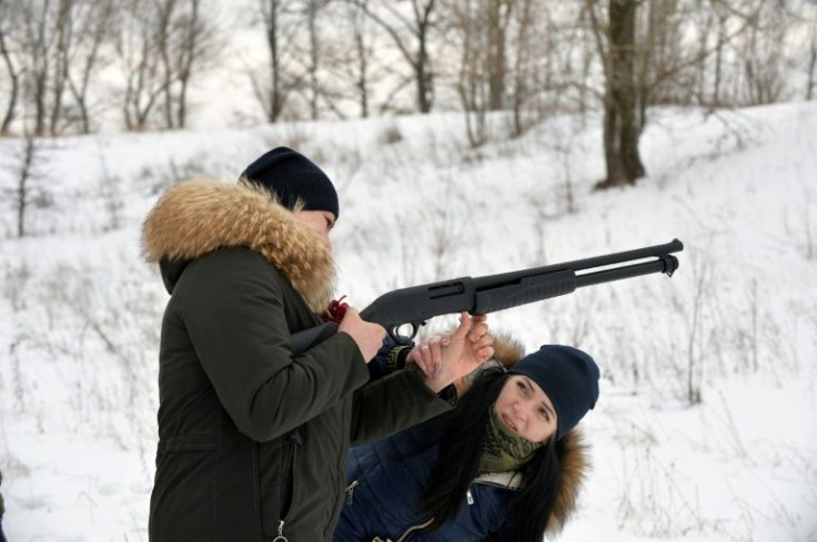Some civilians in the Ukraine's second city of Kharkiv, close to the border, have undergone weapons training as tensions rise