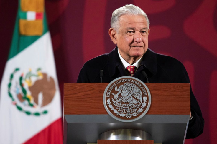 Mexico's President Andres Manuel Lopez Obrador speaks to the media during a news conference at the National Palace, in Mexico City, Mexico, February 9, 2022. Mexico's Presidency/Handout via REUTERS