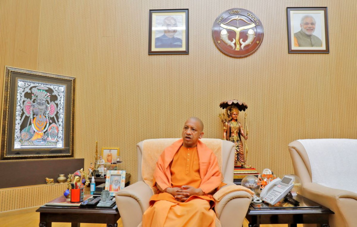 Yogi Adityanath, Chief Minister of the northern state of Uttar Pradesh, speaks during an interview with Reuters at his official residence in Lucknow, India, February 7, 2022.