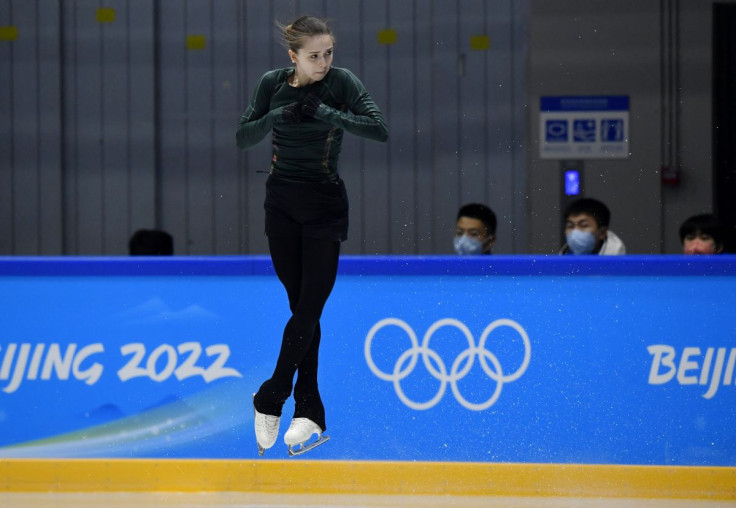 2022 Beijing Olympics - Figure Skating - Training Rink Capital Indoor Stadium, Beijing, China - February 10, 2022. Kamila Valieva of the Russian Olympic Committee during training. 