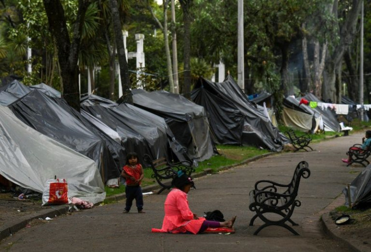 The National Park is a rare island of greenery in the capital but it is now filled with tarpaulin, camp fires and washing lines