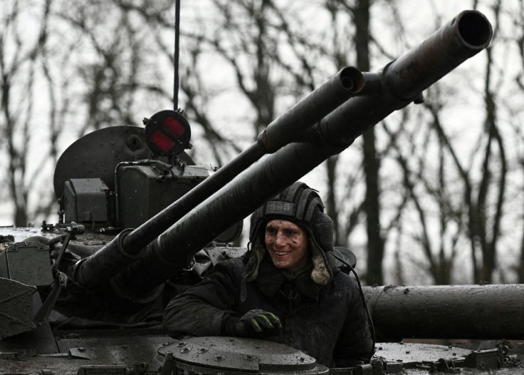 A Russian service member is seen on a BMP-3 infantry fighting vehicle during drills held by the armed forces of the Southern Military District at the Kadamovsky range in the Rostov region, Russia February 3, 2022. 