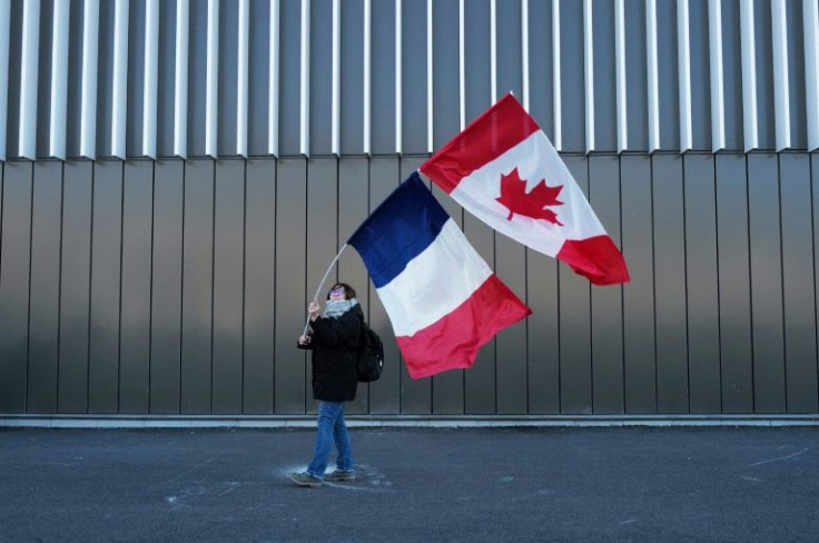 Protesters said they are demonstratiing against Covid rules in solidarity with the Canadian truckers