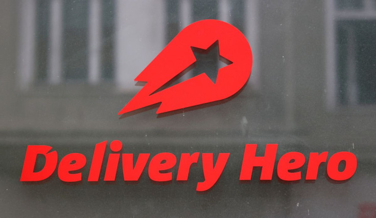 The Delivery Hero's logo is pictured at its headquarters in Berlin, Germany, August 18, 2020.
