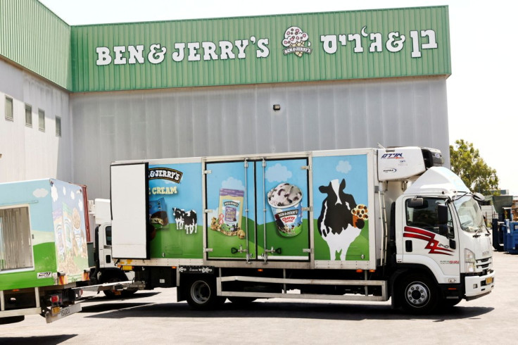 A Ben & Jerry's ice-cream delivery truck is seen at their factory in Be'er Tuvia, Israel July 20, 2021. 