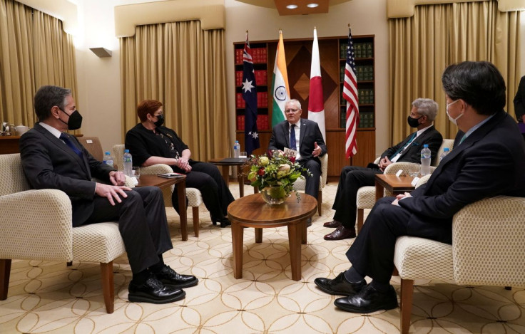 Australian Prime Minister Scott Morrison meets with U.S. Secretary of State Antony Blinken, Japanese Foreign Minister Yoshimasa Hayashi,  Australian Foreign Minister Marise Payne and Indian Foreign Minister Subrahmanyam Jaishankar at the Quad meeting of f