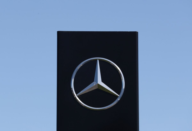 A logo of Mercedes-Benz is seen outside a Mercedes-Benz car dealer, amid the coronavirus disease (COVID-19) outbreak in Brussels, Belgium May 28, 2020. 