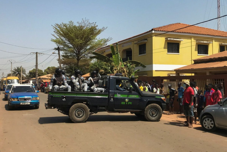 Guinea-Bissau soldiers are pictured in the streets of the capital city of Bissau, Guinea-Bissau February 7, 2022.