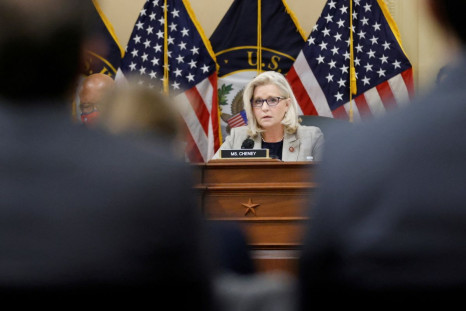 U.S. House Select Committee on Jan. 6th Vice-Chair Representative Liz Cheney (R-WY) delivers remarks as members meet to vote on whether Mark Meadows, who served as former President Donald Trump's chief of staff, should be cited for contempt of Congress on