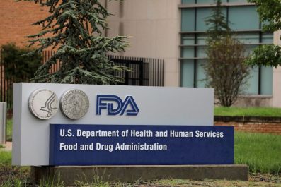 Signage is seen outside of the Food and Drug Administration (FDA) headquarters in White Oak, Maryland, U.S., August 29, 2020. 