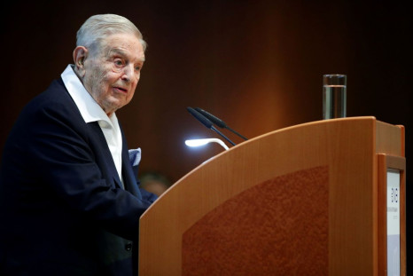 Billionaire investor George Soros speaks to the audience at the Schumpeter Award in Vienna, Austria June 21, 2019. 