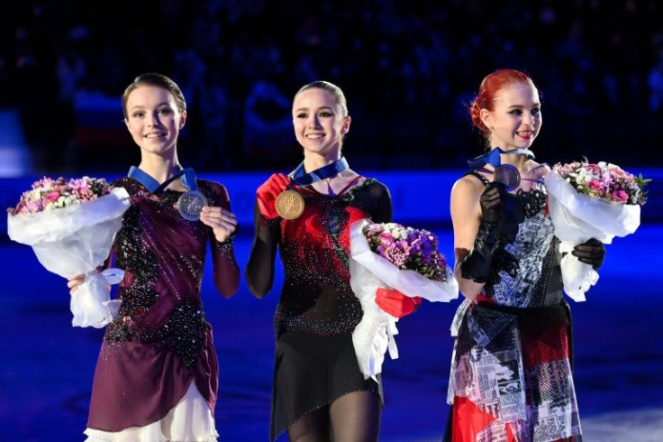 Tutberidze's students -- Anna Shcherbakova, Kamila Valieva Alexandra Trusova -- took all three medals at the European championships just before the Olympics