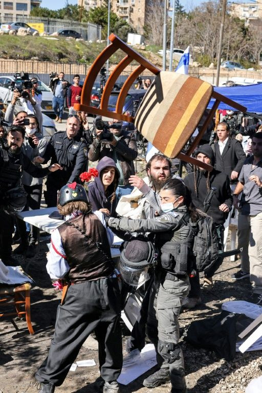 Israeli settlers clashed with Palestinians
